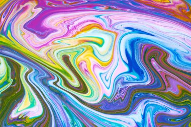 Akışkan Sanat. Soyut renkli arka plan, duvar kağıdı. Karıştırma ağrı