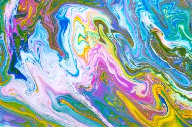 Akışkan Sanat. Soyut renkli arka plan, duvar kağıdı. Karıştırma ağrı