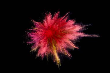 Renkli toz patlaması. Arka planda soyut çekim tozu. Albay