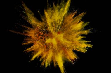 Renkli toz patlaması. Arka planda soyut çekim tozu. Albay