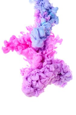 Suda mürekkep. Splash boya karıştırma. Çok renkli sıvı boya. Abst