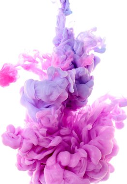 Suda mürekkep. Splash boya karıştırma. Çok renkli sıvı boya. Abst