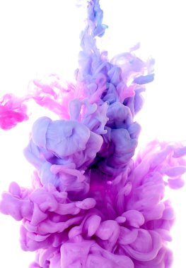 Suda mürekkep. Splash boya karıştırma. Çok renkli sıvı boya. Abst