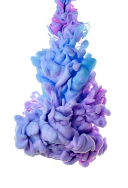 Suda mürekkep. Splash boya karıştırma. Çok renkli sıvı boya. Abst