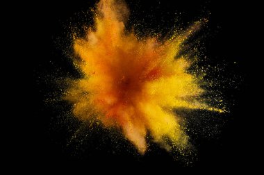 Renkli toz patlaması. Arka planda soyut çekim tozu. Albay