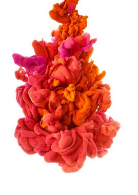 Suda mürekkep. Splash boya karıştırma. Çok renkli sıvı boya. Abst