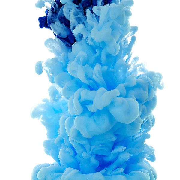 Ink in water. Splash paint mixing. Multicolored liquid dye. Abst