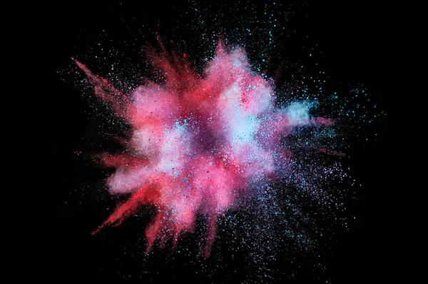 Renkli toz patlaması. Arka planda soyut çekim tozu. Albay