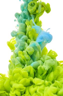 Suda mürekkep. Splash boya karıştırma. Çok renkli sıvı boya. Abst