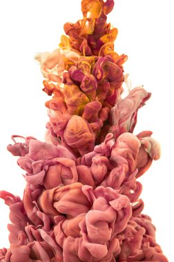 Suda mürekkep. Splash boya karıştırma. Çok renkli sıvı boya. Abst