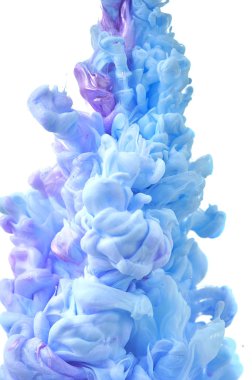 Suda mürekkep. Splash boya karıştırma. Çok renkli sıvı boya. Abst