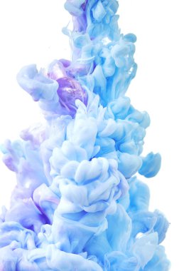 Suda mürekkep. Splash boya karıştırma. Çok renkli sıvı boya. Abst