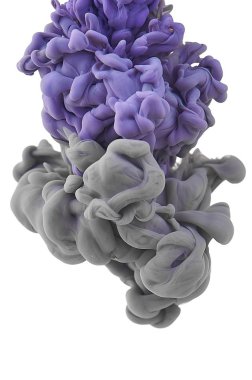 Suda mürekkep. Splash boya karıştırma. Çok renkli sıvı boya. Abst