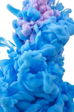 Suda mürekkep. Splash boya karıştırma. Çok renkli sıvı boya. Abst