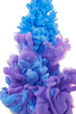 Suda mürekkep. Splash boya karıştırma. Çok renkli sıvı boya. Abst