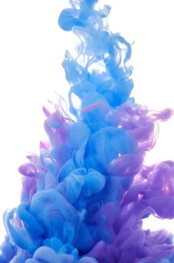 Suda mürekkep. Splash boya karıştırma. Çok renkli sıvı boya. Abst