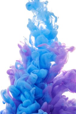 Suda mürekkep. Splash boya karıştırma. Çok renkli sıvı boya. Abst