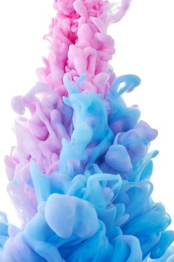 Suda mürekkep. Splash boya karıştırma. Çok renkli sıvı boya. Abst