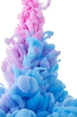 Suda mürekkep. Splash boya karıştırma. Çok renkli sıvı boya. Abst