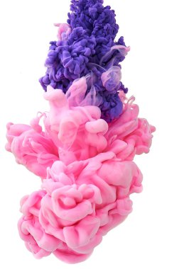 Suda mürekkep. Splash boya karıştırma. Çok renkli sıvı boya. Abst