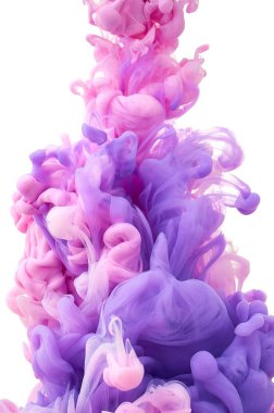 Suda mürekkep. Splash boya karıştırma. Çok renkli sıvı boya. Abst