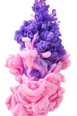 Suda mürekkep. Splash boya karıştırma. Çok renkli sıvı boya. Abst