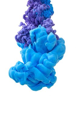 Suda mürekkep. Splash boya karıştırma. Çok renkli sıvı boya. Abst