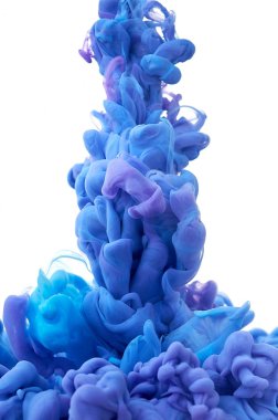 Suda mürekkep. Splash boya karıştırma. Çok renkli sıvı boya. Abst