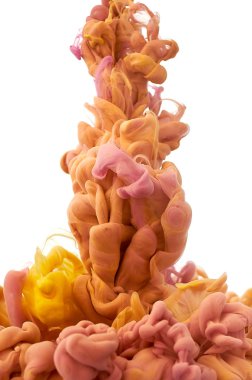 Suda mürekkep. Splash boya karıştırma. Çok renkli sıvı boya. Abst