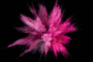 Renkli toz patlaması. Arka planda soyut çekim tozu. Albay