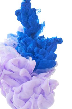 Suda mürekkep. Splash boya karıştırma. Çok renkli sıvı boya. Abst