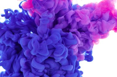 Suda mürekkep. Splash boya karıştırma. Çok renkli sıvı boya. Abst