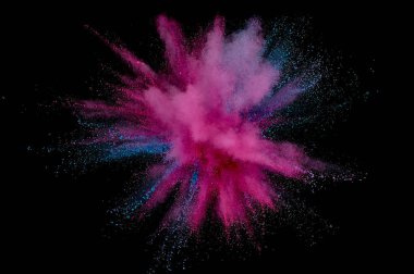 Renkli toz patlaması. Arka planda soyut çekim tozu. Albay