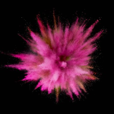 Renkli toz patlaması. Arka planda soyut çekim tozu. Albay