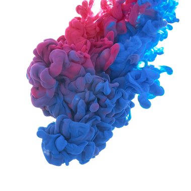 Suda mürekkep. Splash boya karıştırma. Çok renkli sıvı boya. Abst