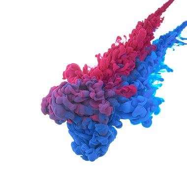 Suda mürekkep. Splash boya karıştırma. Çok renkli sıvı boya. Abst