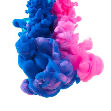 Suda mürekkep. Splash boya karıştırma. Çok renkli sıvı boya. Abst