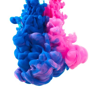 Suda mürekkep. Splash boya karıştırma. Çok renkli sıvı boya. Abst