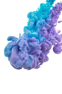 Suda mürekkep. Splash boya karıştırma. Çok renkli sıvı boya. Abst