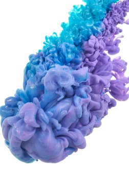 Suda mürekkep. Splash boya karıştırma. Çok renkli sıvı boya. Abst