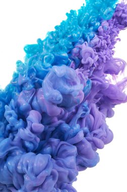 Suda mürekkep. Splash boya karıştırma. Çok renkli sıvı boya. Abst