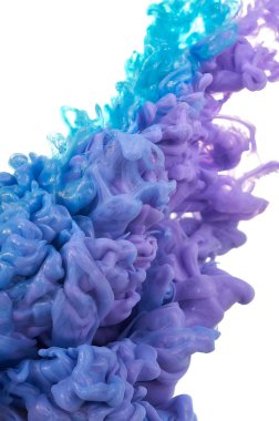 Suda mürekkep. Splash boya karıştırma. Çok renkli sıvı boya. Abst