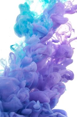 Suda mürekkep. Splash boya karıştırma. Çok renkli sıvı boya. Abst