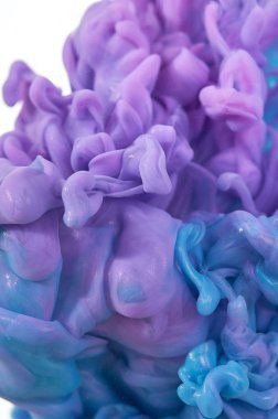 Suda mürekkep. Splash boya karıştırma. Çok renkli sıvı boya. Abst