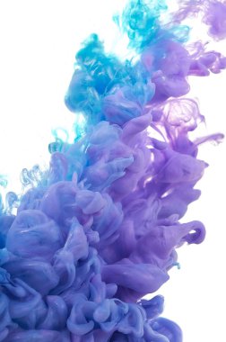 Suda mürekkep. Splash boya karıştırma. Çok renkli sıvı boya. Abst