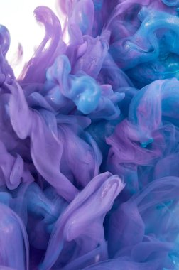 Suda mürekkep. Splash boya karıştırma. Çok renkli sıvı boya. Abst