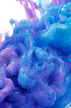 Suda mürekkep. Splash boya karıştırma. Çok renkli sıvı boya. Abst