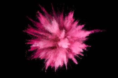 Renkli toz patlaması. Arka planda soyut çekim tozu. Albay