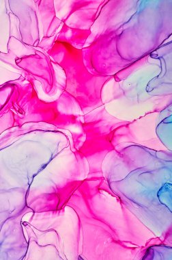 Alkol mürekkebi renkleri saydam. Soyut çok renkli mermer desen arkaplanı. Tasarım kağıdı, duvar kağıdı. Akrilik boyaları karıştırıyorum. Modern akışkan sanat. Alkol Mürekkebi Deseni