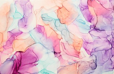 Alkol mürekkebi renkleri saydam. Soyut çok renkli mermer desen arkaplanı. Tasarım kağıdı, duvar kağıdı. Akrilik boyaları karıştırıyorum. Modern akışkan sanat. Alkol Mürekkebi Deseni